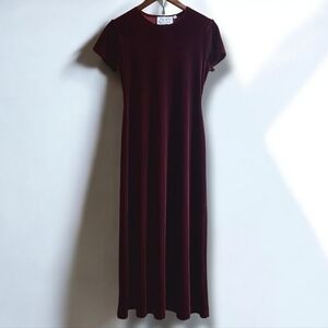 Vintage‎ Marian & Maral Velvet Velour Midi Dress